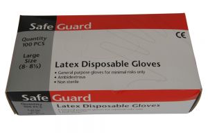 Latex disposable gloves